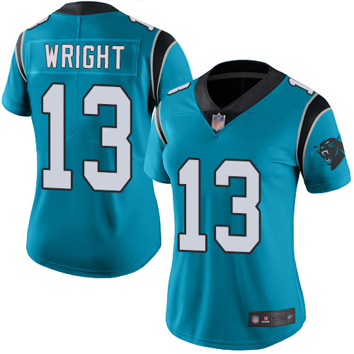 Carolina Panthers Limited Blue Women Jarius Wright Jersey NFL Football #13 Rush Vapor Untouchable